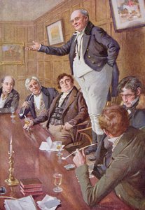 El Sr. Pickwick se dirige al club, ilustración para 